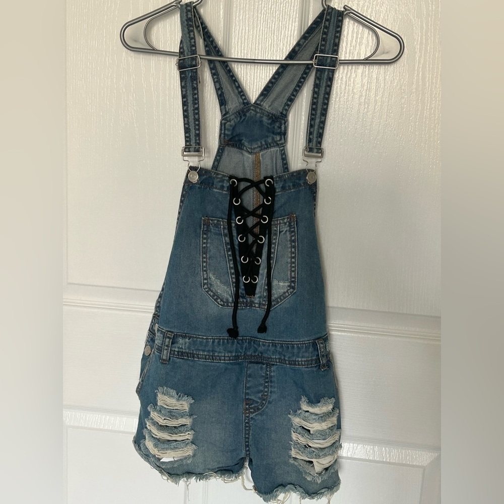 Denim Ripped Romper